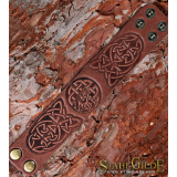Leather Bracelet Cuff Wristband Celtic Knotwork Vikings Nordic Talisman Amulet Carving Leather 